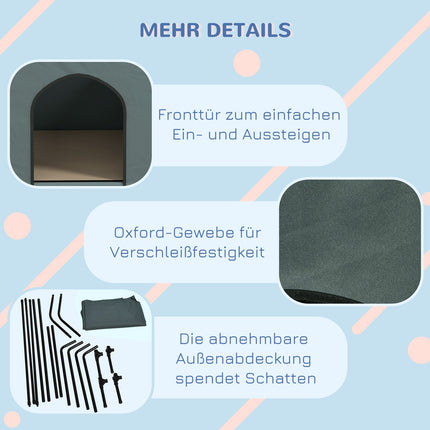 Hundehütte mit Netzfenster und abnehmbarem Deckel für kleine/mittelgroße Hunde