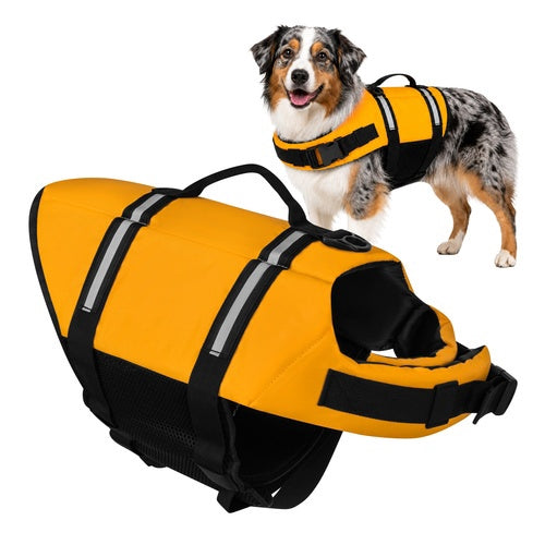 Dog Life Jacket L, Yellow, 10-20 kg, Reflective