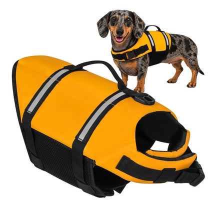 Dog Life Jacket, Size M, Reflective, Yellow