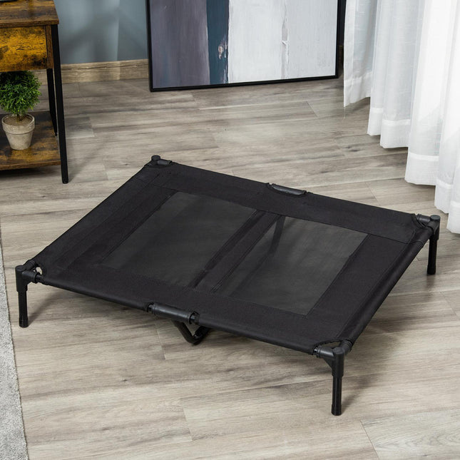 Erhöhtes Outdoor-Hundebett - Oxford Schwarz 92x76x18 cm