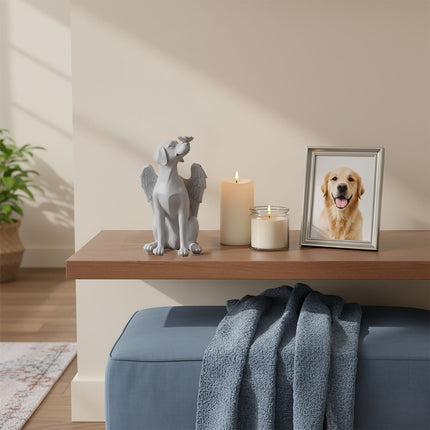 Dog Memorial Angel Statue – Weatherproof, Winged Design