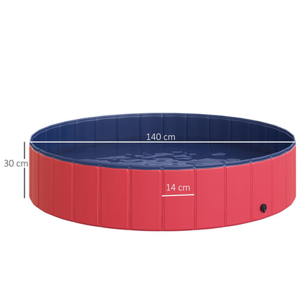 Großer PVC-Hundepool, Ø140x30 cm, Rot