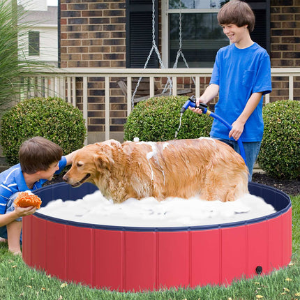 Großer PVC-Hundepool, Ø140x30 cm, Rot