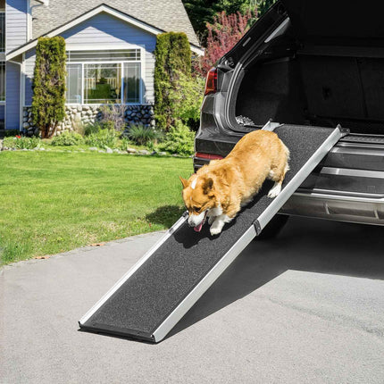Collapsible dog ramp, non-slip, aluminium, 183x42 cm