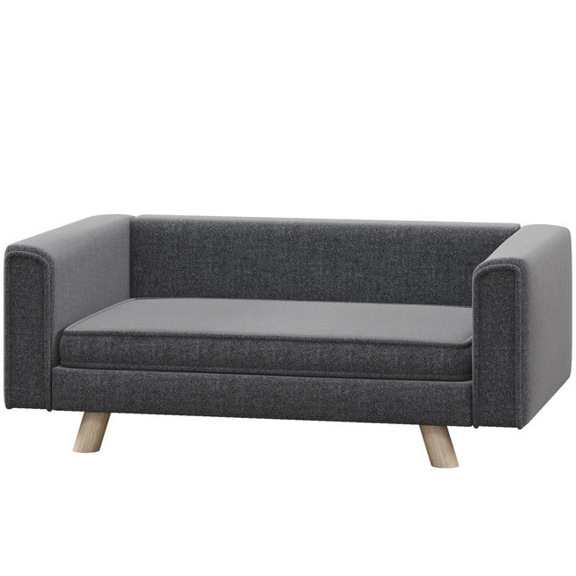 Hundesofa mit erhöhter Liegefläche, waschbarem Bezug, Grau