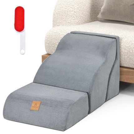 Hundetreppe, 3-stufig, Schaumstoff, rutschfeste Unterseite, waschbarer Bezug