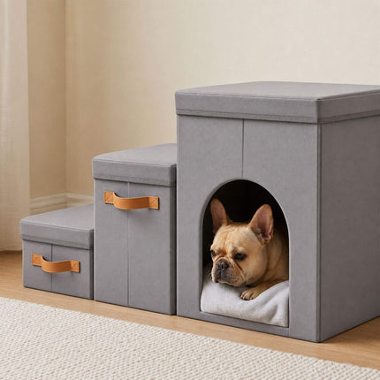 Hundetreppe, faltbar, 3-stufig, mit Stauraum und Versteck
