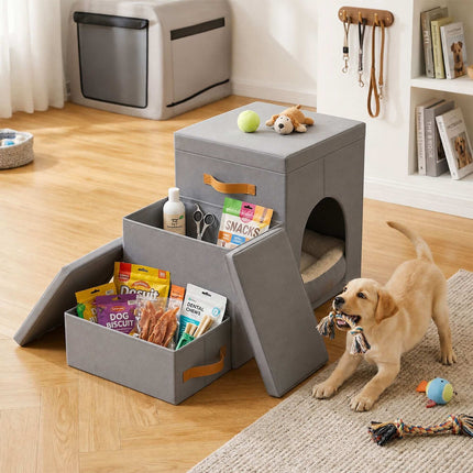 Hundetreppe, faltbar, 3-stufig, mit Stauraum und Versteck