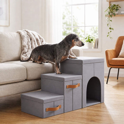 Hundetreppe, faltbar, 3-stufig, mit Stauraum und Versteck