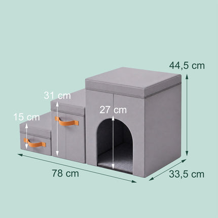 Hundetreppe, faltbar, 3-stufig, mit Stauraum und Versteck
