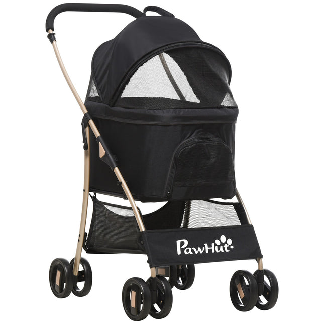 Collapsible dog carriage & carriage with cushion, mesh window