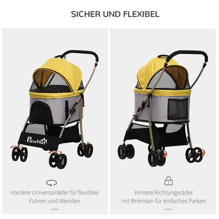 Faltbarer Hundewagen und -träger mit Kissen, Netzfenster