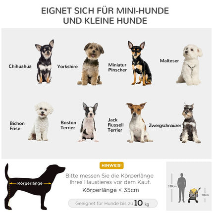 Faltbarer Hundewagen und -träger mit Kissen, Netzfenster
