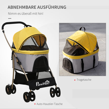 Faltbarer Hundewagen und -träger mit Kissen, Netzfenster