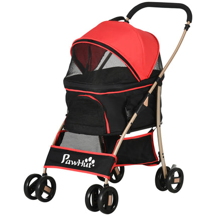Folding dog carriage with cushion, mesh window, Oxford fabric