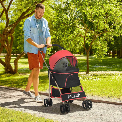 Folding dog carriage with cushion, mesh window, Oxford fabric