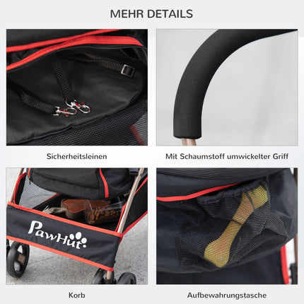 Folding dog carriage with cushion, mesh window, Oxford fabric