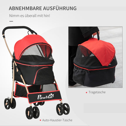 Folding dog carriage with cushion, mesh window, Oxford fabric