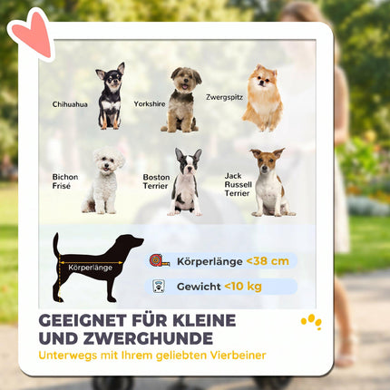 Hundebuggy, faltbar, Netzfenster, bis 10 kg, Grau