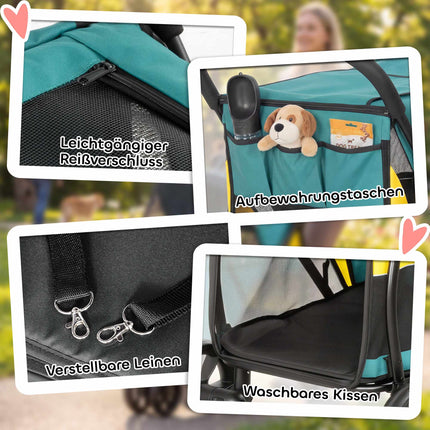 Hunde-Buggy mit Geländerädern, faltbar, 20 kg Traglast