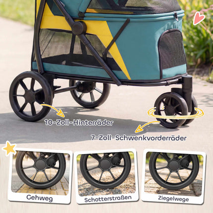 Hunde-Buggy mit Geländerädern, faltbar, 20 kg Traglast