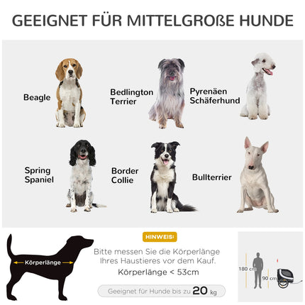 Hundeanhänger für Fahrräder, Weiß & Schwarz, 130x73x90 cm