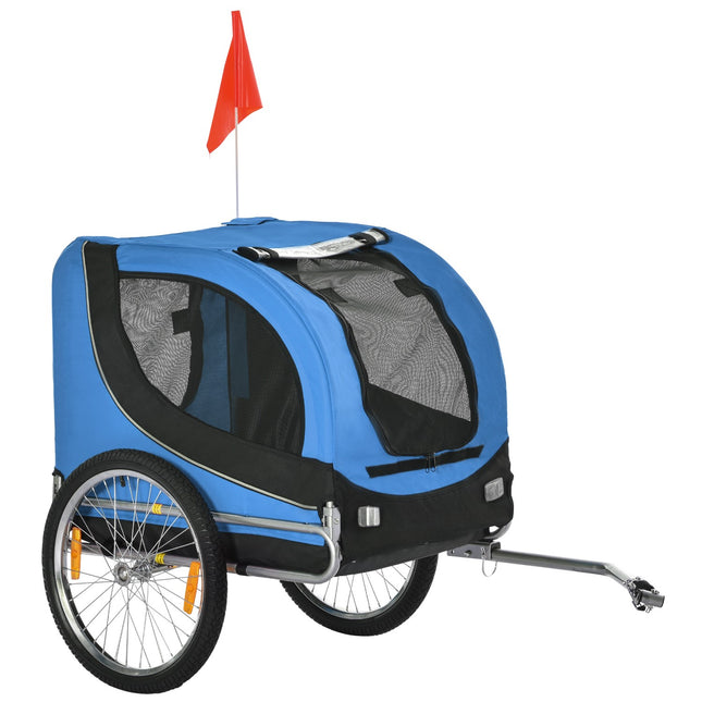 Dog bike trailer, Blue/Black, 130x73x90cm Transporter