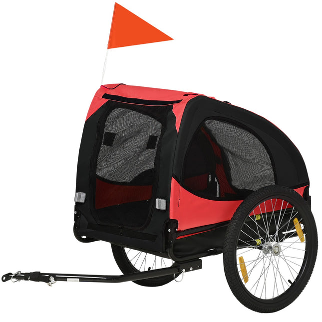 Foldable dog bike trailer, Waterproof, Red 140x71x83 cm