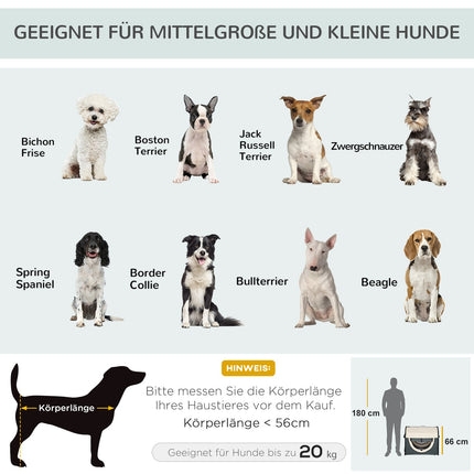 Faltbare Hundetransportbox mit Kissen, wasserdicht, grau