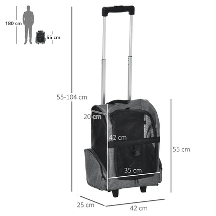 Pet backpack and carrier 2-in-1, breathable fabric, door and window
