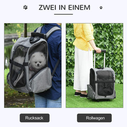 Pet backpack and carrier 2-in-1, breathable fabric, door and window