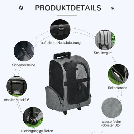 Pet backpack and carrier 2-in-1, breathable fabric, door and window