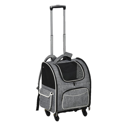Pet Carrier Backpack & Trolley - Grey, 43x33x51.5 cm