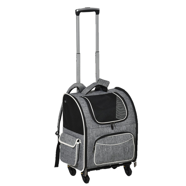 Haustiertrolley und -rucksack – Grau, 43 x 33 x 51,5 cm