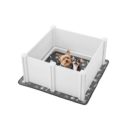 Dog Whelping Box 38.6in, PVC, Adjustable Door, Pad