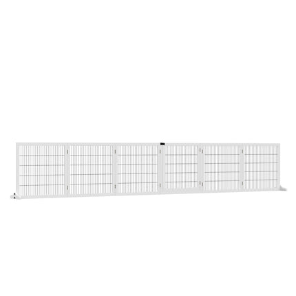 Adjustable wooden dog gate - 6 panels, white, 432 x 70 cm