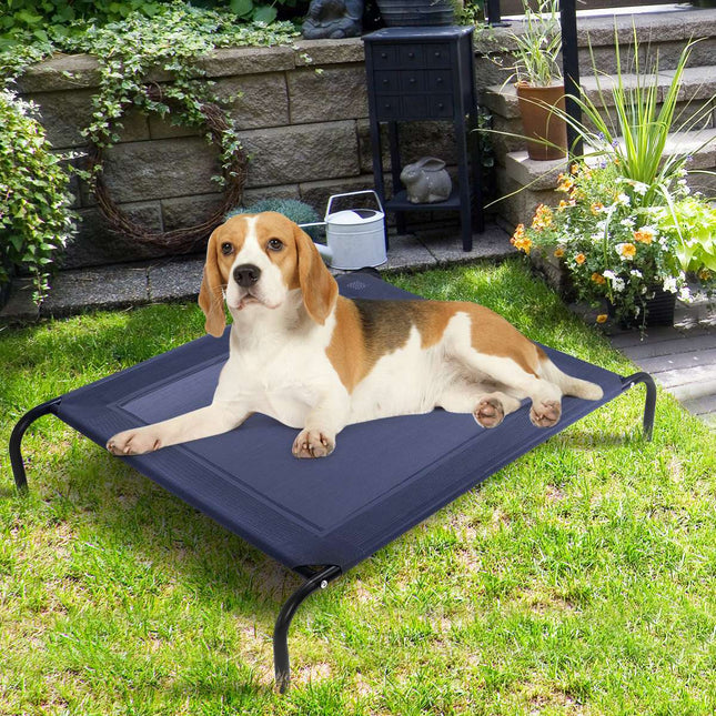 Hundebett Garten Hundeliege Outdoor Hundesofa Grau 110 x 80 x 18 cm Metall