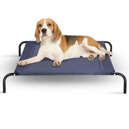 Hundebett Garten Hundeliege Outdoor Hundesofa Grau 110 x 80 x 18 cm Metall