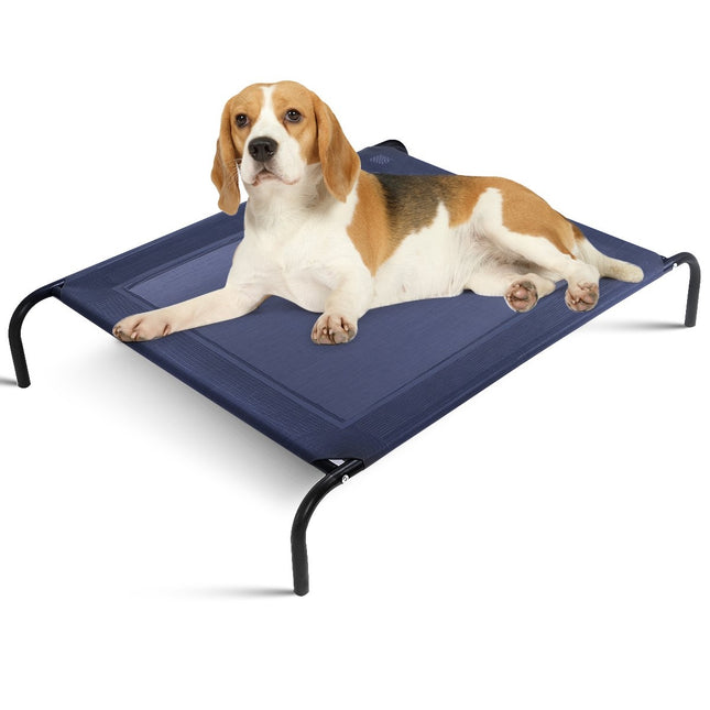Hundebett Garten Hundeliege Outdoor Hundesofa Grau 110 x 80 x 18 cm Metall