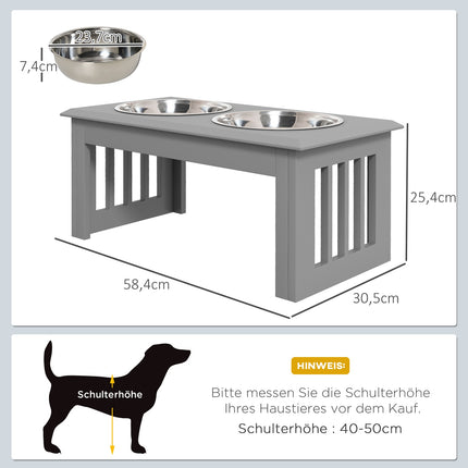 Erhöhte Haustiernäpfe, Edelstahl, leicht zu reinigen, 2 l Fassungsvermögen