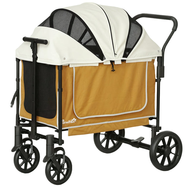 Hunde-Buggy faltbar für Hunde & Katzen bis 30 kg 110 x 65 x 102 cm braun