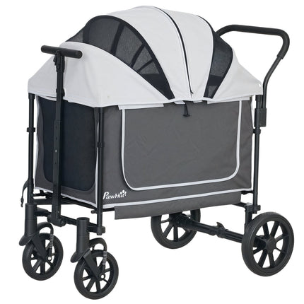Hundebuggy faltbar für Hunde & Katzen bis 30 kg 110 x 65 x 102 cm dunkelgrau