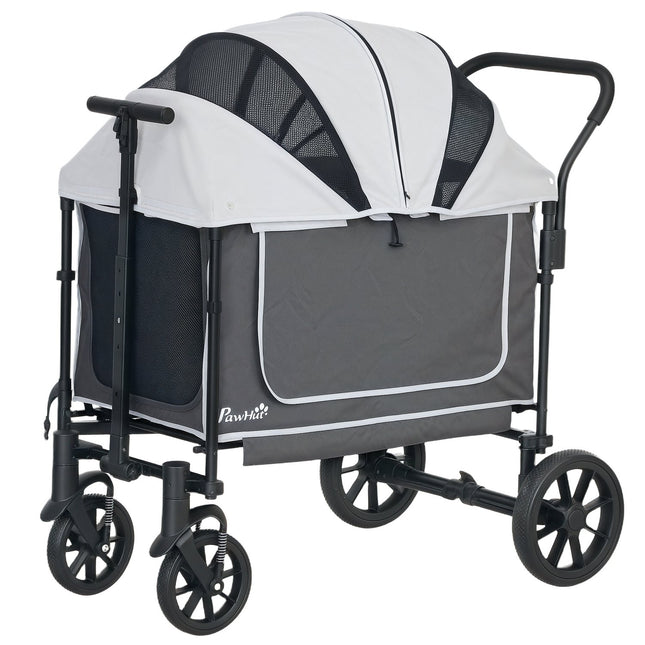 Hundebuggy faltbar für Hunde & Katzen bis 30 kg 110 x 65 x 102 cm dunkelgrau