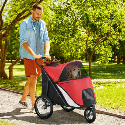 Faltbarer Hunde-Kinderwagen mit verstellbarem Kissen, Stahlrahmen