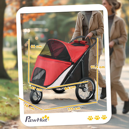 Faltbarer Hunde-Kinderwagen mit verstellbarem Kissen, Stahlrahmen