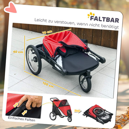 Faltbarer Hunde-Kinderwagen mit verstellbarem Kissen, Stahlrahmen