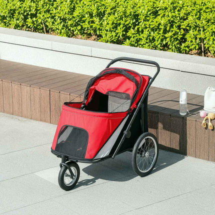 Faltbarer Hunde-Kinderwagen mit verstellbarem Kissen, Stahlrahmen