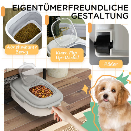 Hundefutterbehälter, 25L, faltbar mit Rollen und Deckel