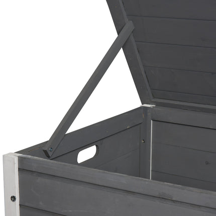 Waterproof outdoor dog house with door, gray spruce wood