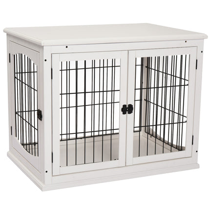 Hundekäfig für kleine Hunde, Indoor-Käfig, weiß 81x58.5x66 cm